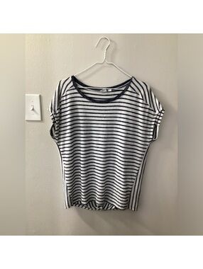 Women’s Gap Medium White Blue Striped Blouse Tote4